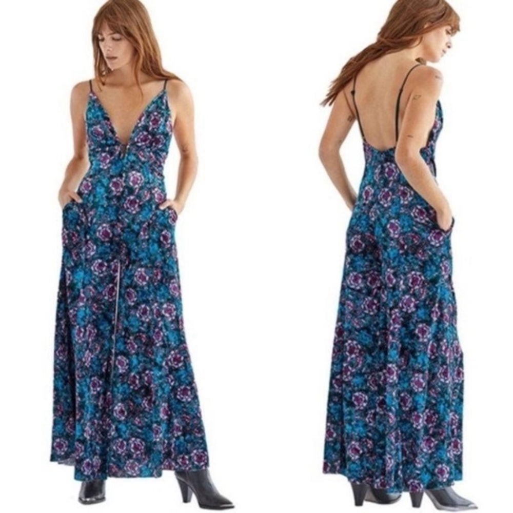 Free People Volcano Floral Velvet Jumpsuit NWT